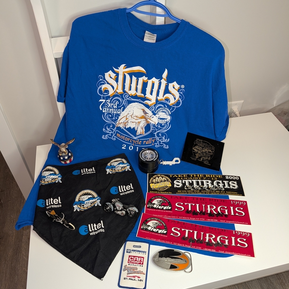 Sturgis Motorcycle Rally T-Shirt And Motorcycle Memorabilia- XL Harley Davidson
